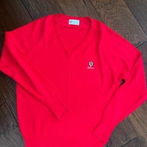 Vintage Indiana University IU Indiana V-Neck Sweater | Pickering | 80s 90s NCAA